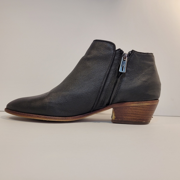 Sam Edelman Petty | Black Leather Ankle Booties - Picture 4 of 14